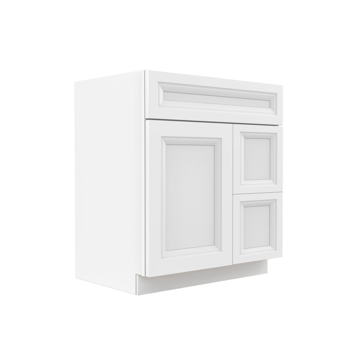 Assembled - Richmond White - 1 Door 2 Drawer Vanity Sink Base Cabinet | 30"W x 34.5"H x 21"D - BUILDMYPLACE