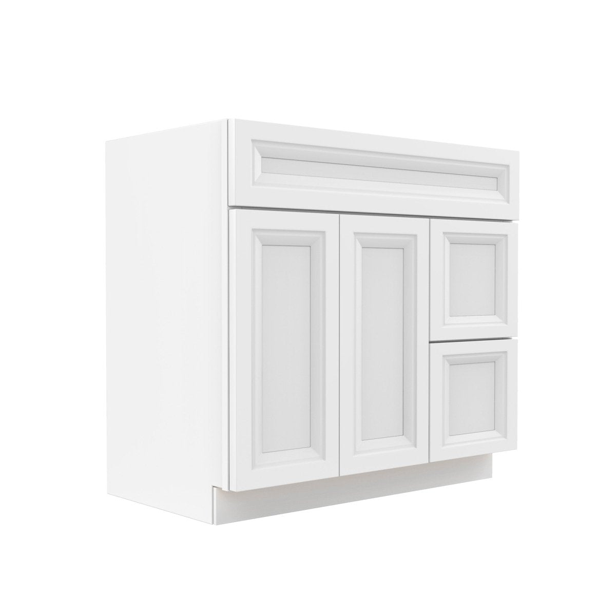 Assembled - Richmond White - 2 Door 2 Drawer Vanity Sink Base Cabinet | 36"W x 34.5"H x 21"D - BUILDMYPLACE