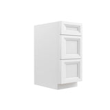 Assembled - Richmond White - 3 Drawer Base Cabinet | 15"W x 34.5"H x 24"D - BUILDMYPLACE