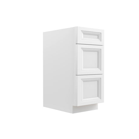 Assembled - Richmond White - 3 Drawer Base Cabinet | 15"W x 34.5"H x 24"D - BUILDMYPLACE