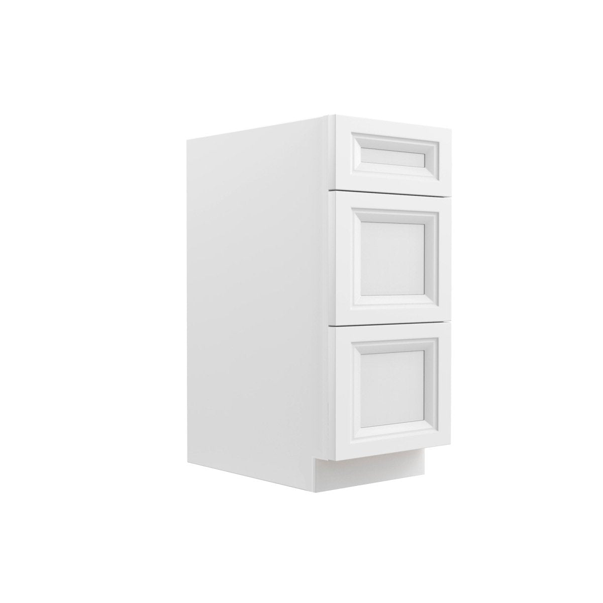 Assembled - Richmond White - 3 Drawer Base Cabinet | 15"W x 34.5"H x 24"D - BUILDMYPLACE