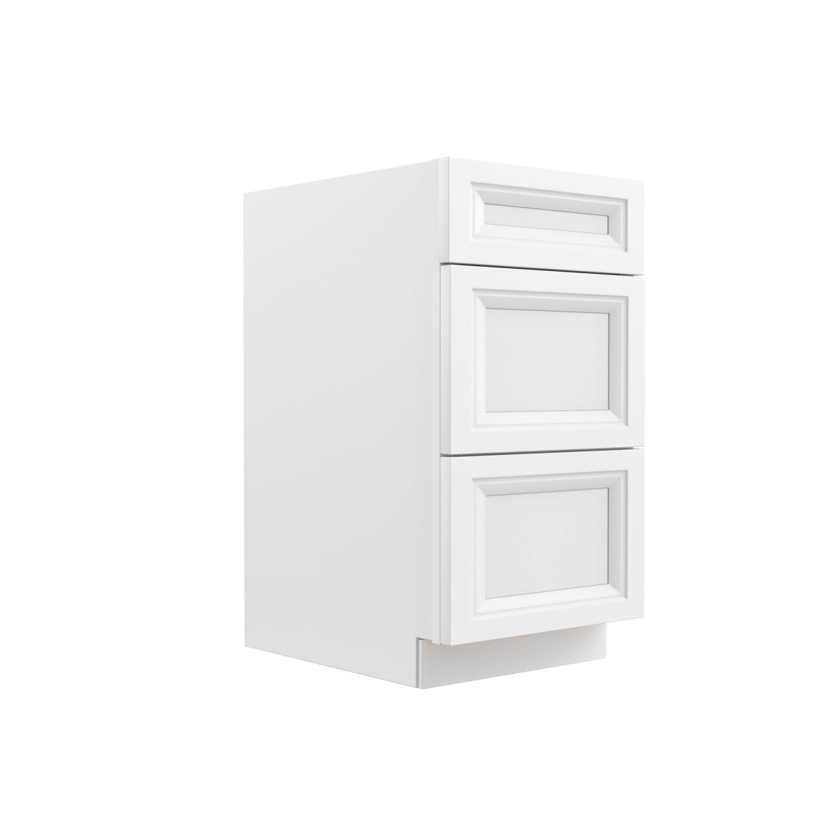 Assembled - Richmond White - 3 Drawer Base Cabinet | 18"W x 34.5"H x 24"D - BUILDMYPLACE