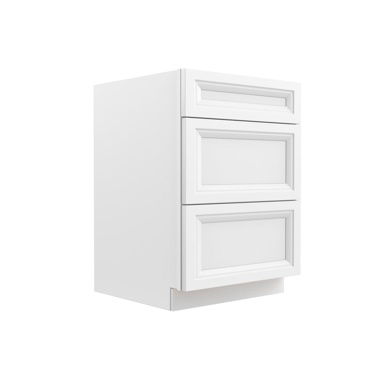 Assembled - Richmond White - 3 Drawer Base Cabinet | 24"W x 34.5"H x 24"D - BUILDMYPLACE