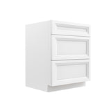 Assembled - Richmond White - 3 Drawer Base Cabinet | 27"W x 34.5"H x 24"D - BUILDMYPLACE