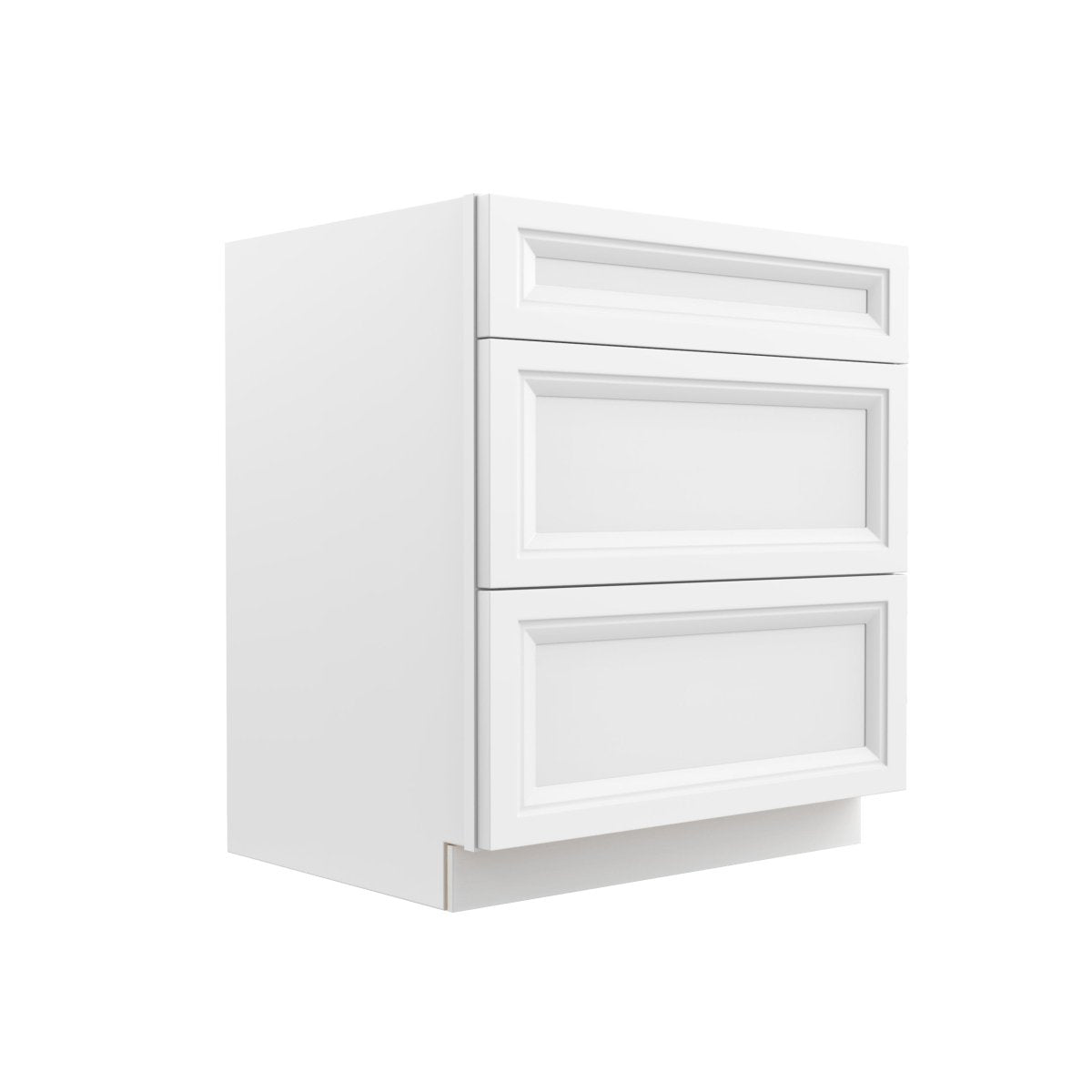 Assembled - Richmond White - 3 Drawer Base Cabinet | 30"W x 34.5"H x 24"D - BUILDMYPLACE