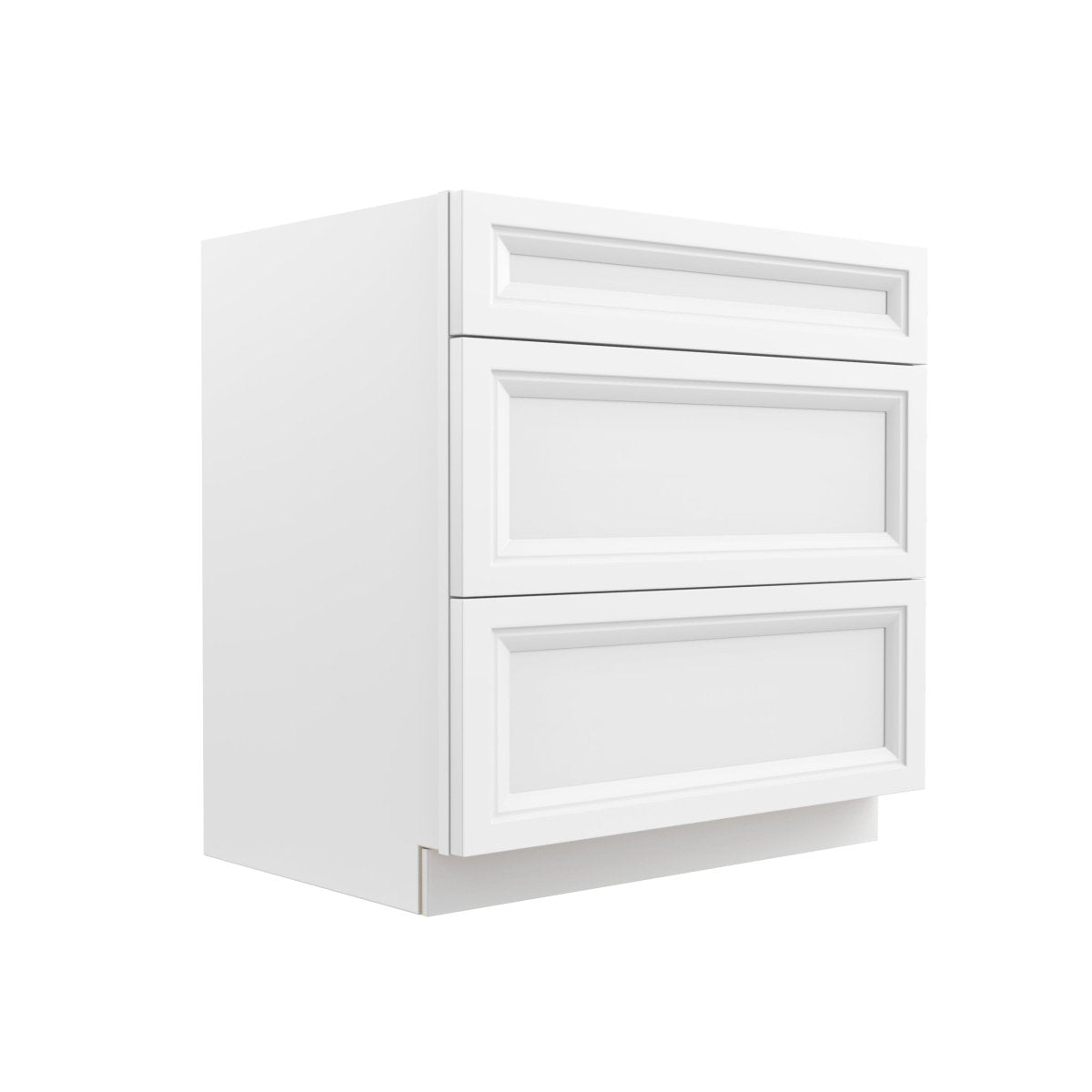 Assembled - Richmond White - 3 Drawer Base Cabinet | 33"W x 34.5"H x 24"D - BUILDMYPLACE