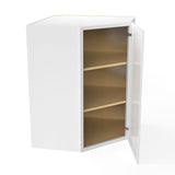 Assembled - Richmond White - 36" High Diagonal Corner Wall Cabinet | 27"W x 36"H x 12"D - BUILDMYPLACE