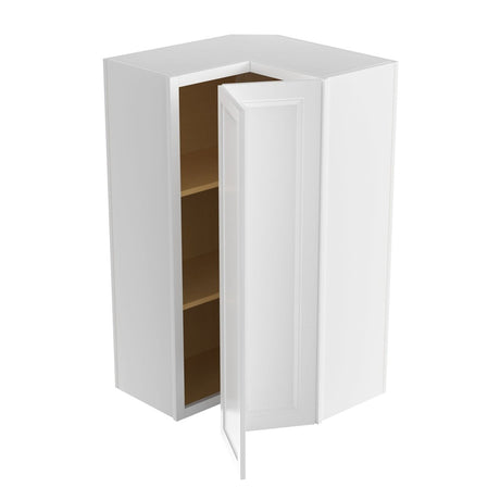 Assembled - Richmond White - 42" High Corner Wall Cabinet | 24"W x 42"H x 12"D - BUILDMYPLACE