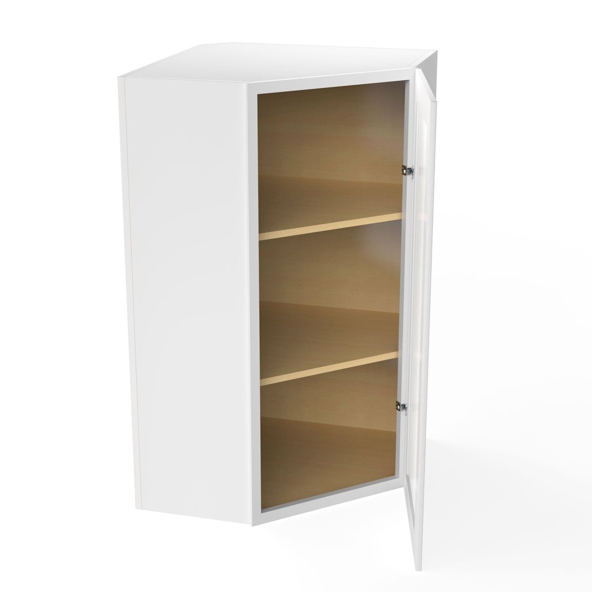 Assembled - Richmond White - 42" High Diagonal Wall Cabinet | 24"W x 42"H x 12"D - BUILDMYPLACE