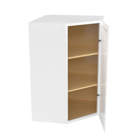 Assembled - Richmond White - 42" High Diagonal Wall Cabinet | 27"W x 42"H x 12"D - BUILDMYPLACE