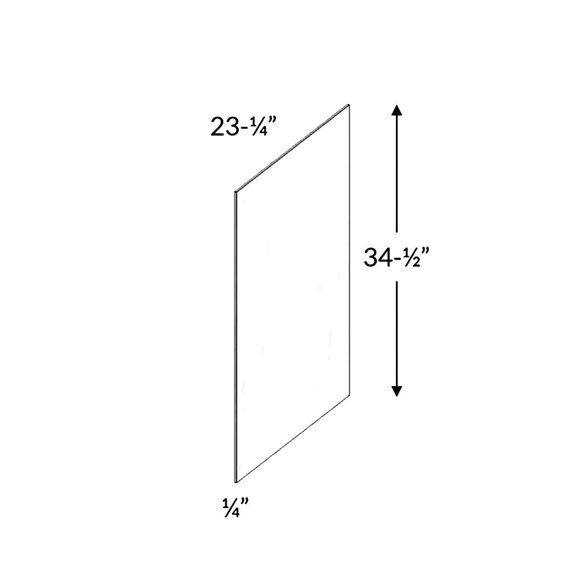 Assembled - Richmond White - Base End Panel | 0.75"W x 34.5"H x 24"D - BUILDMYPLACE