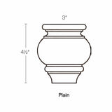 Assembled - Richmond White - Bun Feet - Plain | 3"W x 4.5"H x 3"D - BUILDMYPLACE