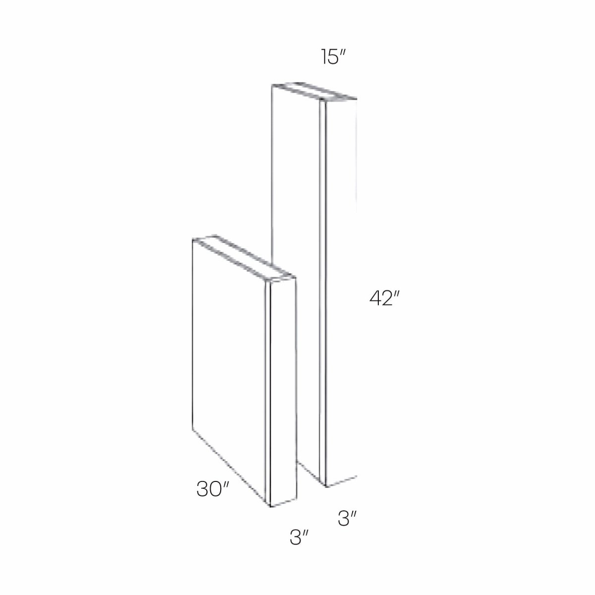 Assembled - Richmond White - Column | 3"W x 42"H x 15"D - BUILDMYPLACE
