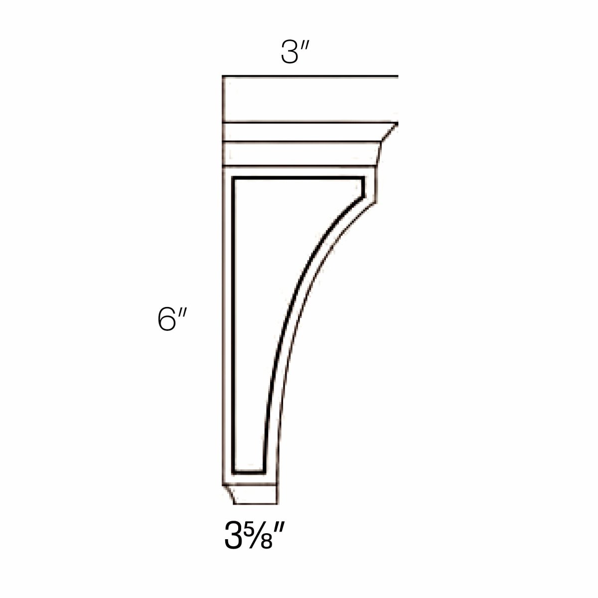 Assembled - Richmond White - Corbel - Type M | 3"W x 6"H x 3.5"D - BUILDMYPLACE