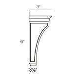 Assembled - Richmond White - Corbel - Type M | 3"W x 6"H x 3.5"D - BUILDMYPLACE