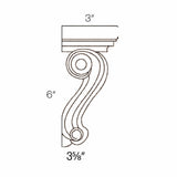 Assembled - Richmond White - Corbel - Type O | 3"W x 6"H x 3.62"D - BUILDMYPLACE