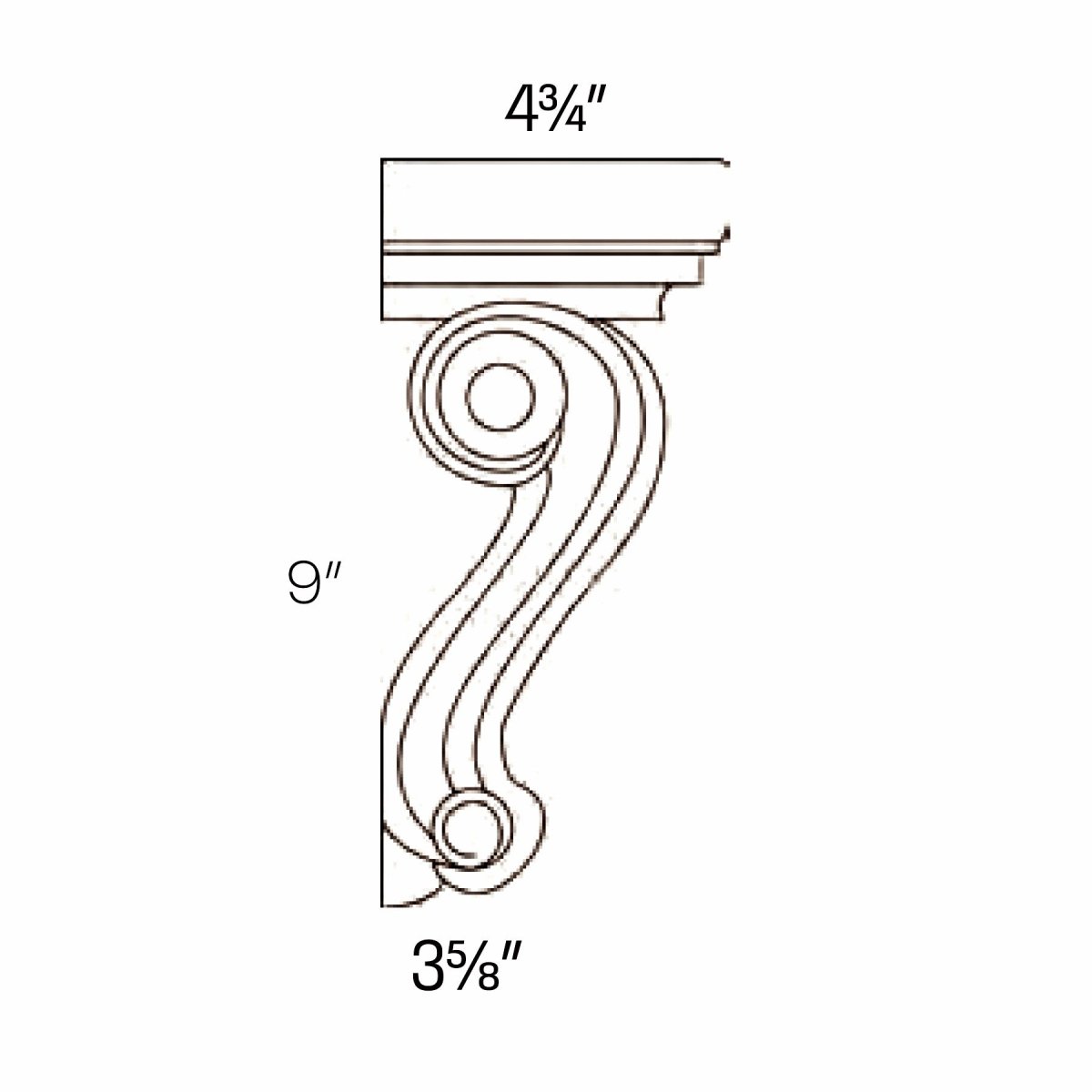 Assembled - Richmond White - Corbel - Type O | 4.75"W x 9"H x 3.62"D - BUILDMYPLACE