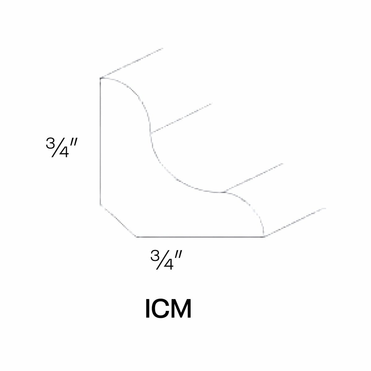 Assembled - Richmond White - Corner Molding | 96"W x 0.75"H x 0.75"D - BUILDMYPLACE