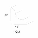 Assembled - Richmond White - Corner Molding | 96"W x 0.75"H x 0.75"D - BUILDMYPLACE