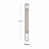 Assembled - Richmond White - Corner Post - Fluted| 3"W x 34.5"H x 3"D - BUILDMYPLACE
