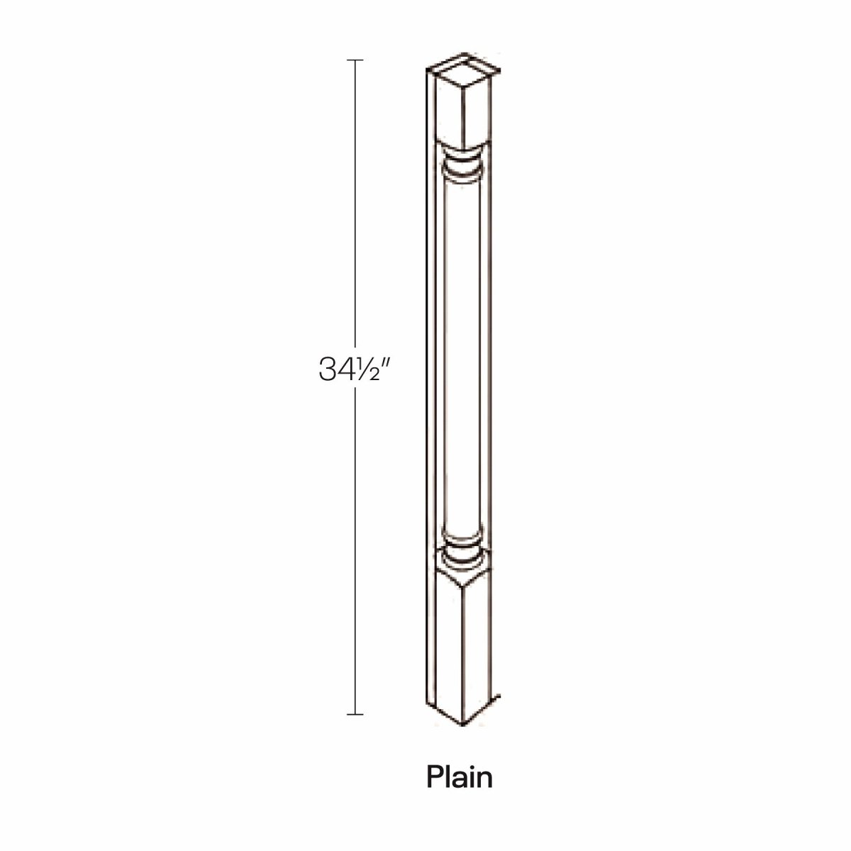 Assembled - Richmond White - Corner Post - Plain | 3"W x 34.5"H x 3"D - BUILDMYPLACE