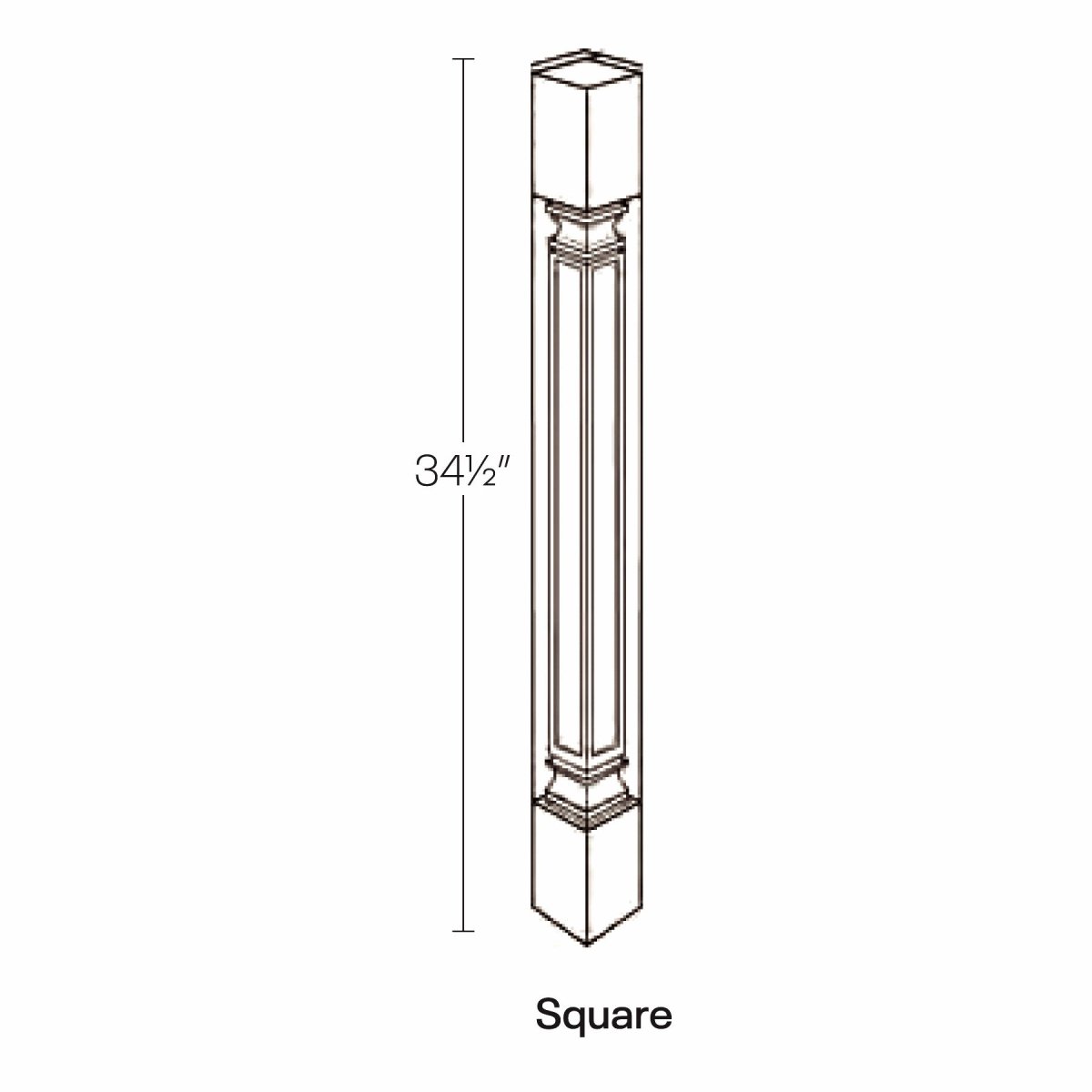Assembled - Richmond White - Corner Post - Square| 3"W x 34.5"H x 3"D - BUILDMYPLACE