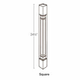 Assembled - Richmond White - Corner Post - Square| 3"W x 34.5"H x 3"D - BUILDMYPLACE