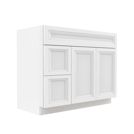 Assembled - Richmond White - Door & Drawer Vanity Cabinet | 42"W x 34.5"H x 21"D - BUILDMYPLACE