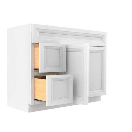 Assembled - Richmond White - Door & Drawer Vanity Cabinet | 42"W x 34.5"H x 21"D - BUILDMYPLACE