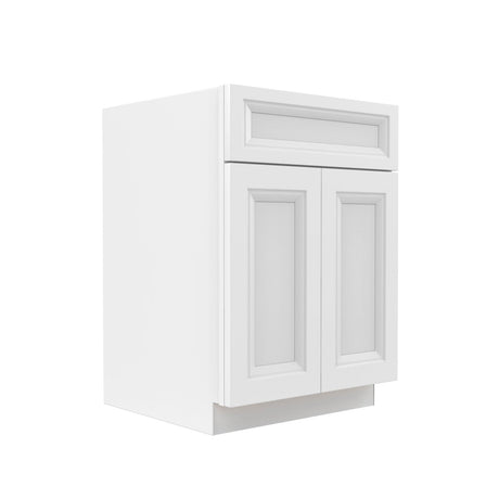 Assembled - Richmond White - Double Door & Drawer Base Cabinet | 24"W x 34.5"H x 24"D - BUILDMYPLACE