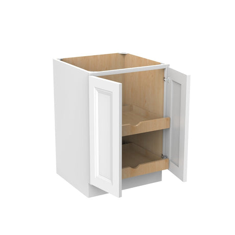 Assembled - Richmond White - Double Door & Drawer Base Cabinet | 24"W x 34.5"H x 24"D - BUILDMYPLACE