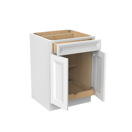 Assembled - Richmond White - Double Door & Drawer Base Cabinet | 24"W x 34.5"H x 24"D - BUILDMYPLACE