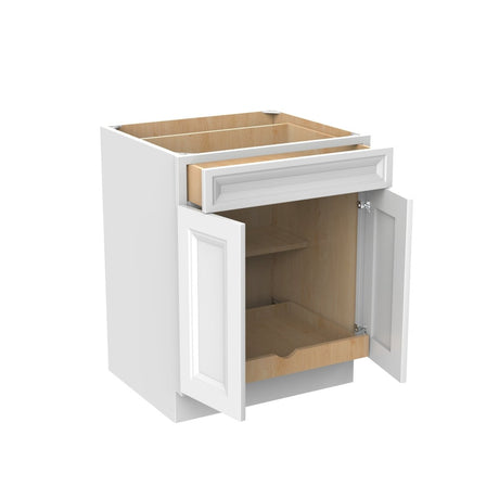 Assembled - Richmond White - Double Door & Drawer Base Cabinet | 27"W x 34.5"H x 24"D - BUILDMYPLACE