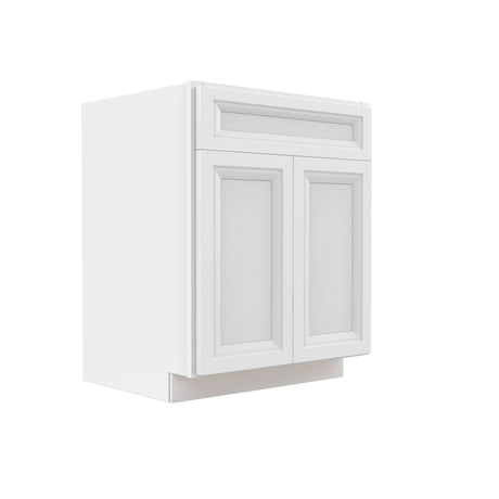 Assembled - Richmond White - Double Door & Drawer Base Cabinet | 27"W x 34.5"H x 24"D - BUILDMYPLACE