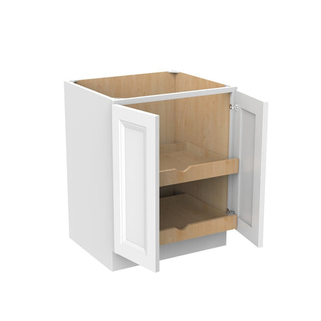 Assembled - Richmond White - Double Door & Drawer Base Cabinet | 27"W x 34.5"H x 24"D - BUILDMYPLACE