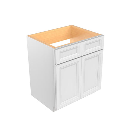 Assembled - Richmond White - Double Door Handicap Removable Sink Base Cabinet | 30"W x 34.5"H x 24"D - BUILDMYPLACE