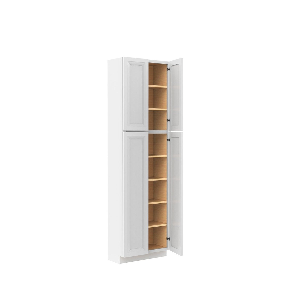 Assembled - Richmond White - Double Door Utility Cabinet | 24"W x 84"H x 12"D - BUILDMYPLACE