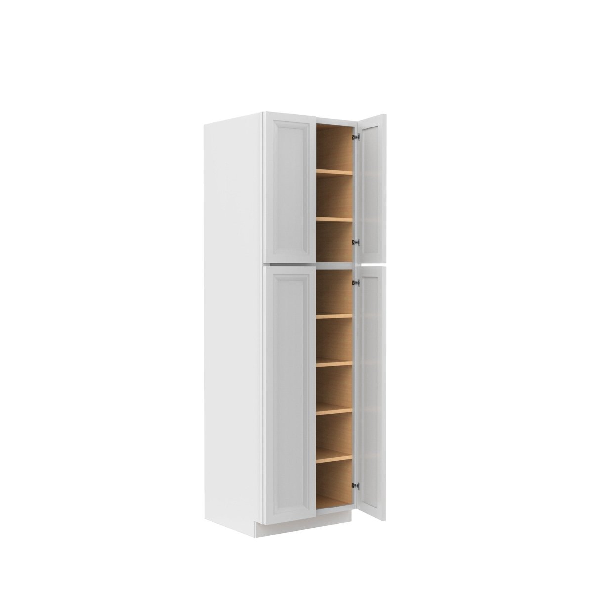 Assembled - Richmond White - Double Door Utility Cabinet | 24"W x 84"H x 24"D - BUILDMYPLACE