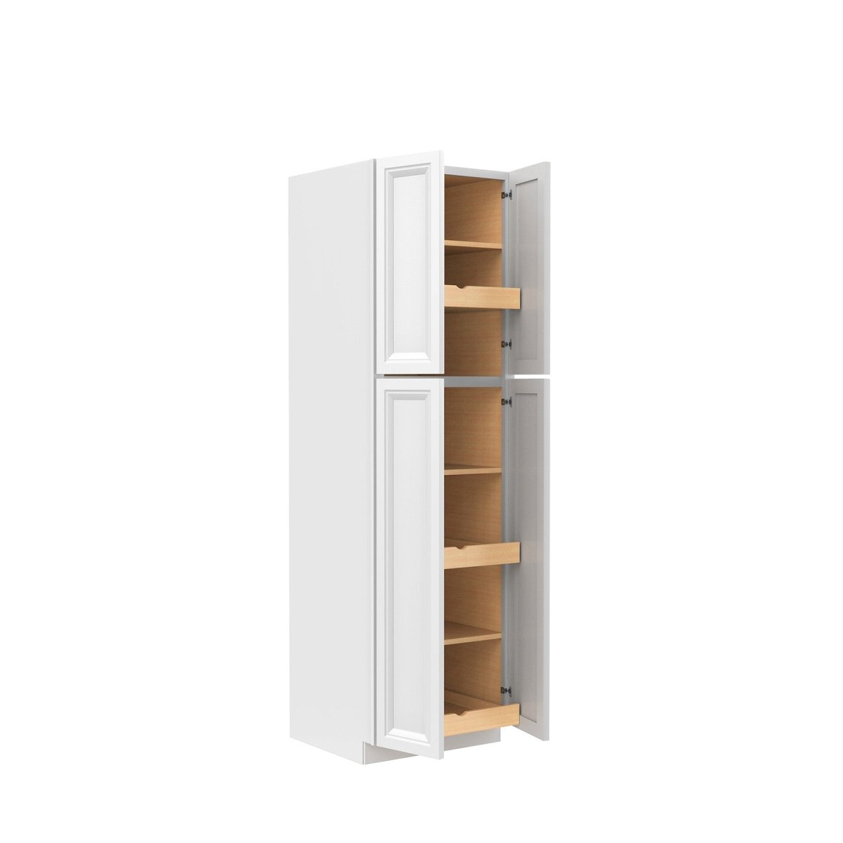 Assembled - Richmond White - Double Door Utility Cabinet | 24"W x 84"H x 24"D - BUILDMYPLACE