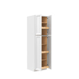 Assembled - Richmond White - Double Door Utility Cabinet | 24"W x 84"H x 24"D - BUILDMYPLACE