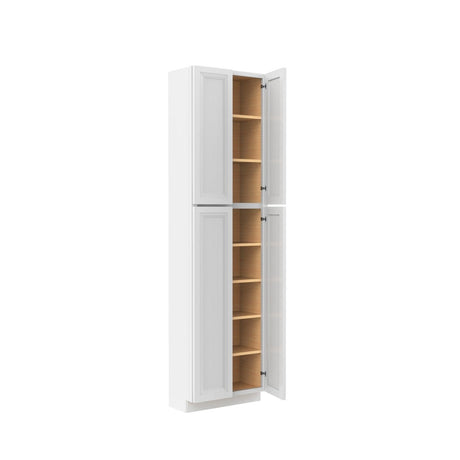 Assembled - Richmond White - Double Door Utility Cabinet | 24"W x 90"H x 12"D - BUILDMYPLACE