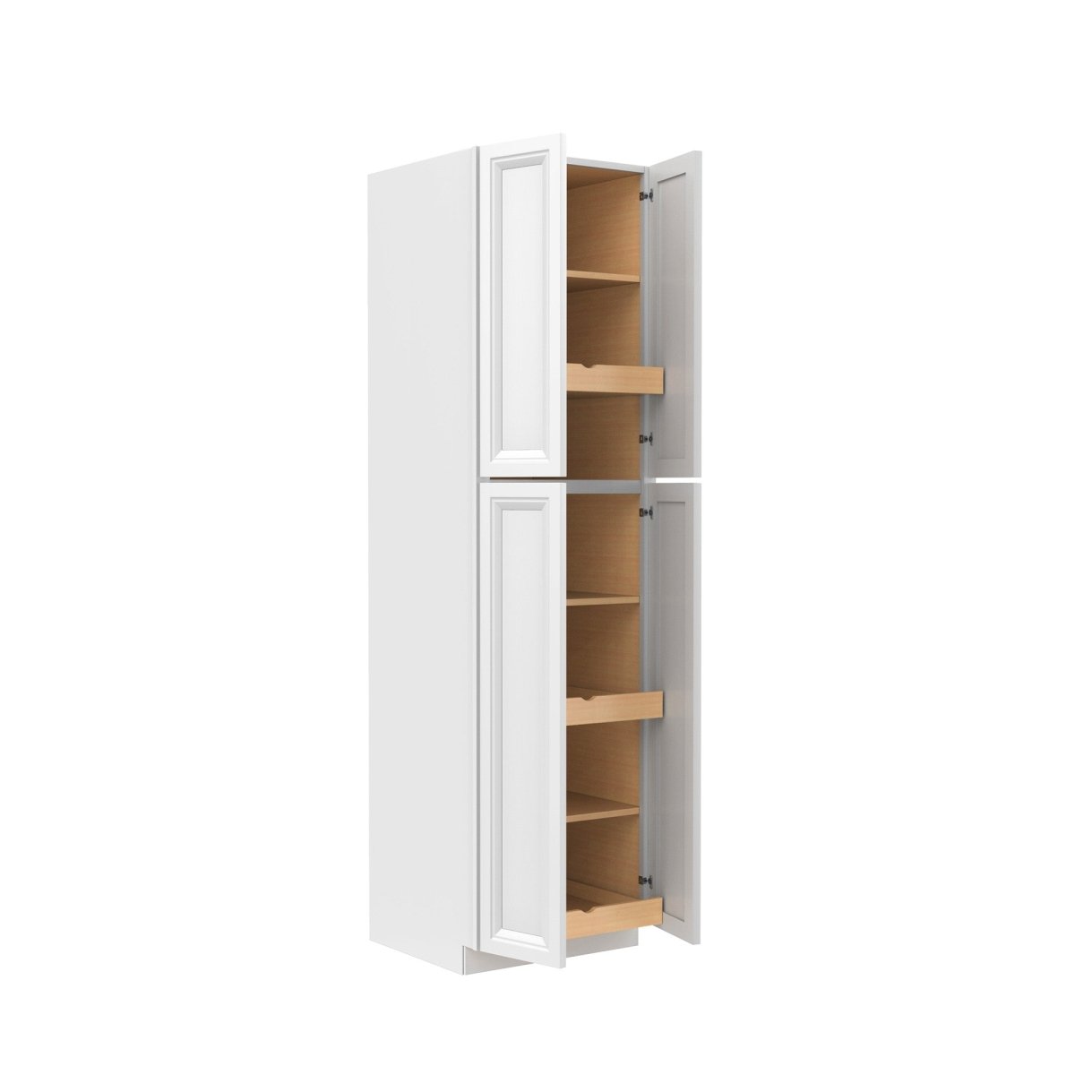 Assembled - Richmond White - Double Door Utility Cabinet | 24"W x 90"H x 24"D - BUILDMYPLACE