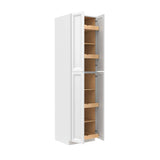 Assembled - Richmond White - Double Door Utility Cabinet | 24"W x 96"H x 24"D - BUILDMYPLACE