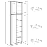 Assembled - Richmond White - Double Door Utility Cabinet | 24"W x 96"H x 24"D - BUILDMYPLACE