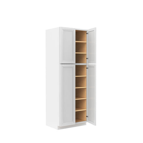 Assembled - Richmond White - Double Door Utility Cabinet | 30"W x 84"H x 24"D - BUILDMYPLACE