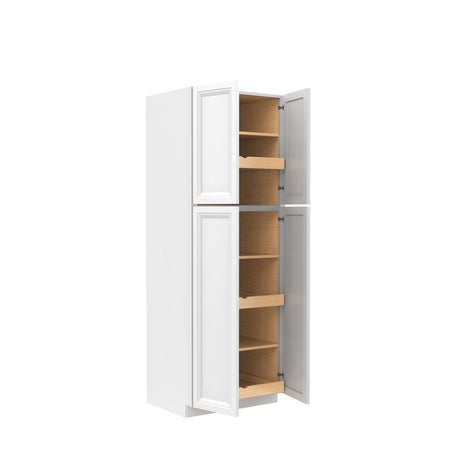 Assembled - Richmond White - Double Door Utility Cabinet | 30"W x 84"H x 24"D - BUILDMYPLACE