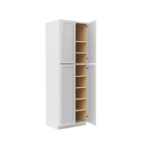 Assembled - Richmond White - Double Door Utility Cabinet | 30"W x 90"H x 24"D - BUILDMYPLACE