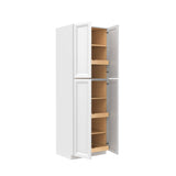 Assembled - Richmond White - Double Door Utility Cabinet | 30"W x 90"H x 24"D - BUILDMYPLACE