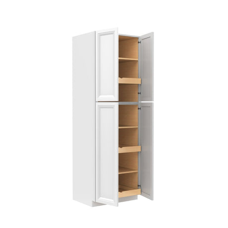 Assembled - Richmond White - Double Door Utility Cabinet | 30"W x 90"H x 24"D - BUILDMYPLACE