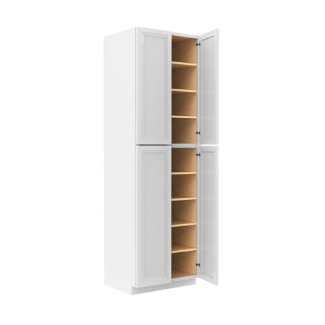 Assembled - Richmond White - Double Door Utility Cabinet | 30"W x 96"H x 24"D - BUILDMYPLACE